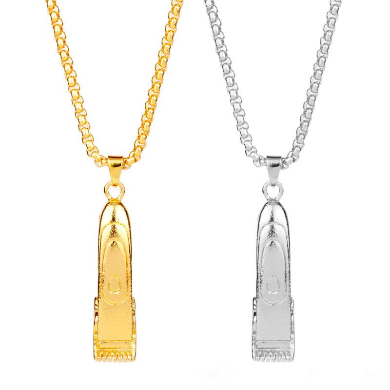 Metal Clipper Hair Alloy Chain Necklace With Pendant For Casual Fashion And Gift