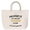Beach Bag - PLANETEE - Property of the Best Colleague - Large Size - Cotton - Strong Rope Handle