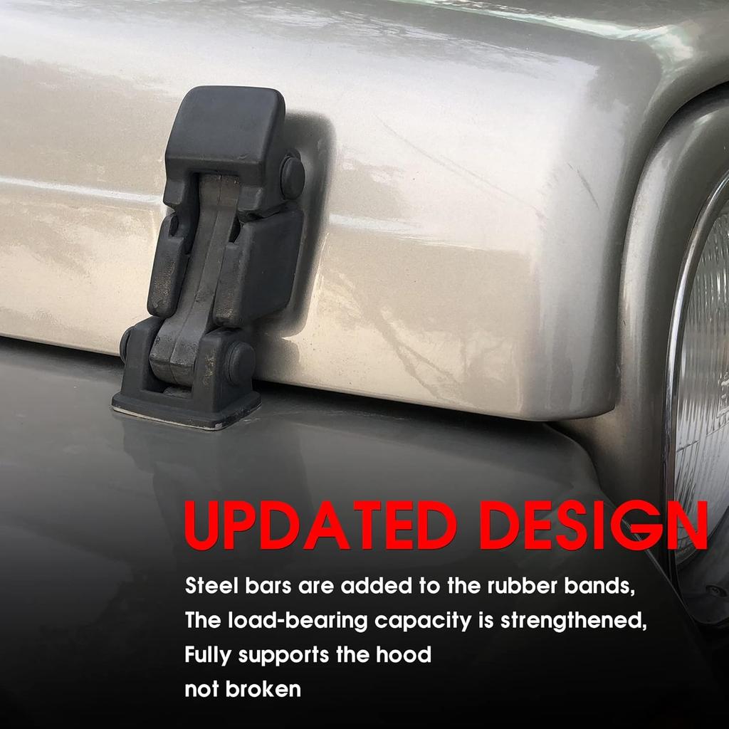 OEM TJ Hood Latches, Original Factory Hood Latch Kit For 1997-2006 Jeep Wrangler TJ Accessories, 1 Pair, Black