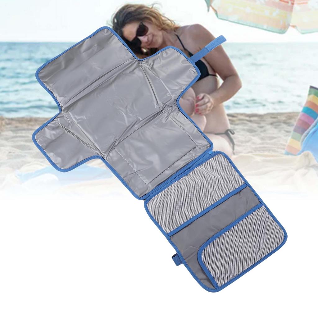 Newborn Changing Mat with Wet Wipe Holder Water Proof Portable Baby Diaper Changer Pad for Travel