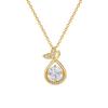 Fish Tail Water Drop Full Diamond Fashion Light Luxury Temperament Gorgeous Full Diamond Necklace Female Versatile Collarbone Chain Titanium Steel