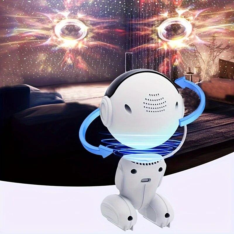 Galaxy Projector Starry Night Light Space Black Hole Robot Starry Night Projector with Remote Control For Game Room