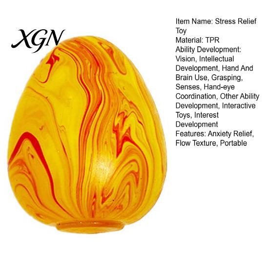 Stress Relief Gadget Marble Pattern Cube Toy Anxiety Flow Texture Egg Office Desk Reliever Squeeze Sensory Slow Rebound TPR Decompression