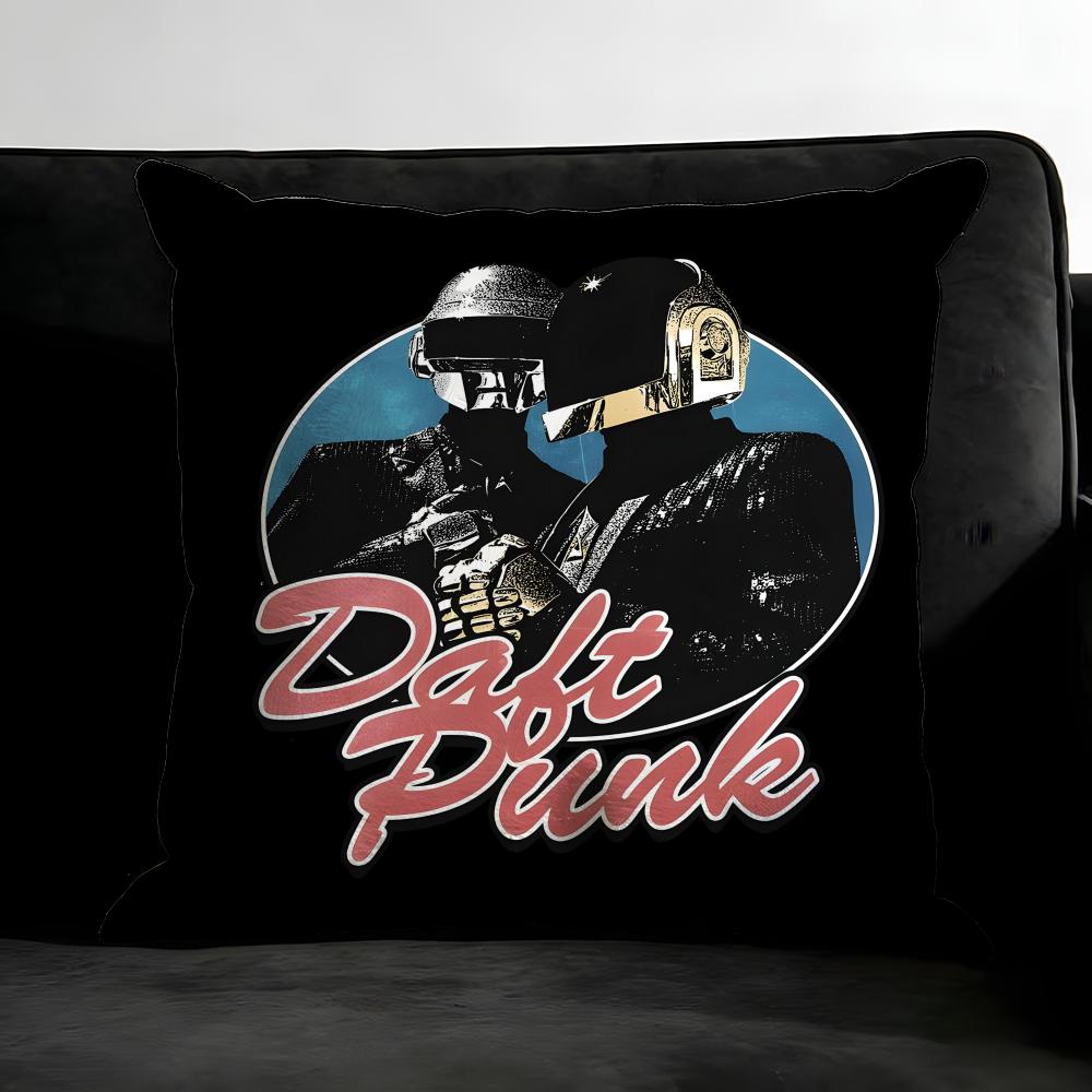 D-Daft Punkk Band Cushion Cover Pillowcase Ultra Soft Skin Friendly Fabric Cloud Like Comfort & Concealed Zipper