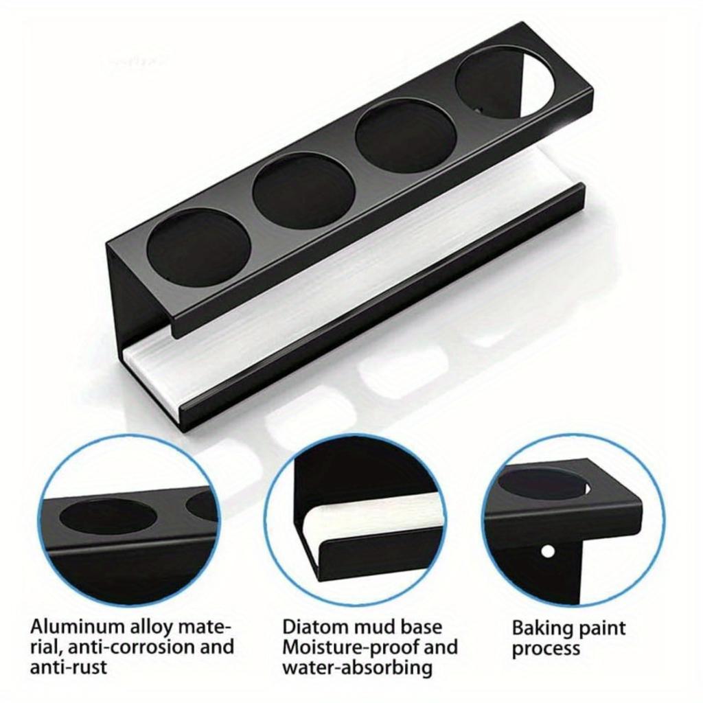 1pc Toothbrush Holder Stand  Toothbrush Holder For Bathroom With Diatom Mud Base 4-Hole Bathroom Organizer Multifunctional T
