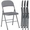 Set of 4 Foldable and Portable Indoor Chairs with Velvet-padded Seats and Backrests, Steel Frame, Light Grey