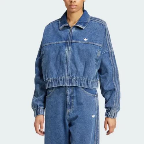 adidas Originals Premium Essentials Track Top Soft Loose Denim Jacket