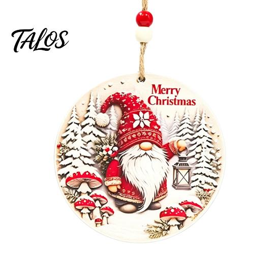 Christmas Gift Wrapping Tags Wooden Hanging Sign with Hemp Rope, Rustic Holiday Wall Decor Party Supplies for Home Decoration, Solid Wood Festive