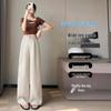 Tencel Linen Wide-Leg High-Waisted Women's Pants - Spring/Summer 2026, Ice Silk, Floor-Length, Casual Straight Fit