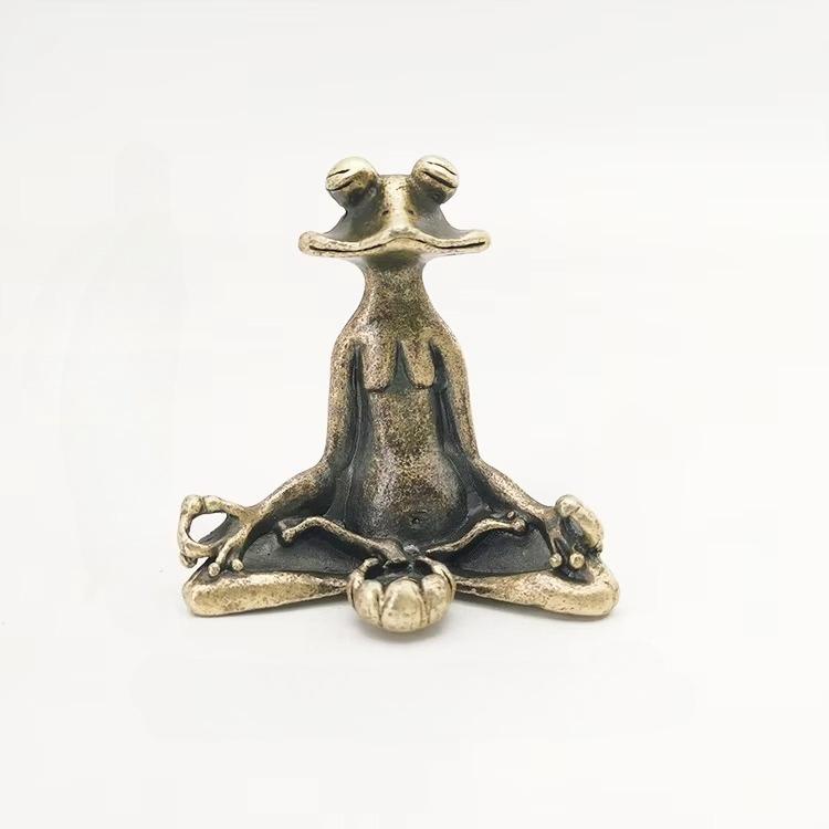 

Бронзова статуетка жаби для медитації Ретро мідний підсвічник для пахощів Зелені прикраси-жаби Чайний вихованець для дому або офісу Настільна прикраса