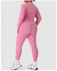 Plus Size Yoga & Running Set: Long Sleeve Top & Tight Pants for Women