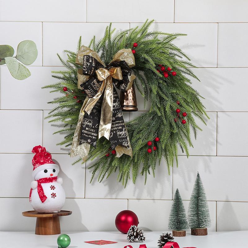 Artificial Christmas Wreath Vintage Farmhouse Artificial Front Door Ornaments Holiday Garland For Indoor Home Apartment Living