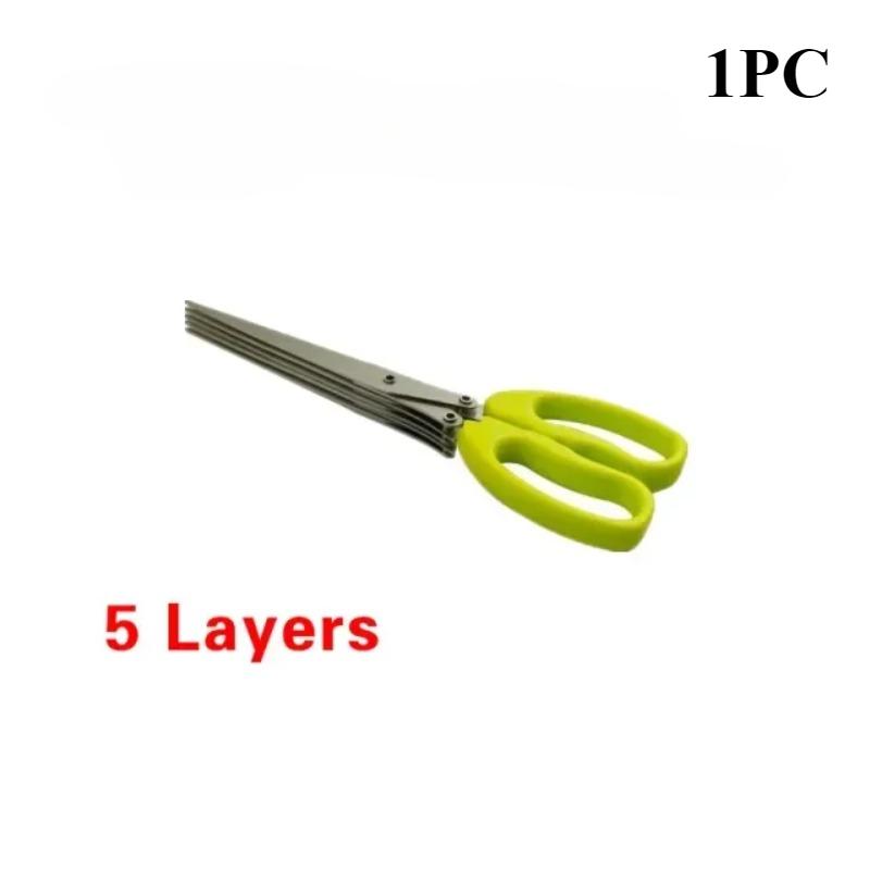 Multipurpose Cutting Shears with Stainless Steel 3/5 Layer Herb Stripper Kitchen Scissors Pepper Herb Scissors Shredded Chopped