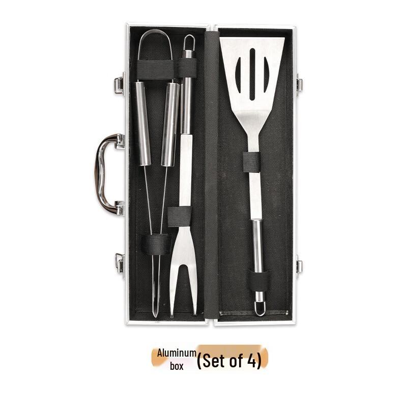 HEIXIE Stainless Steel BBQ Tool Set with Aluminum Case One Size
