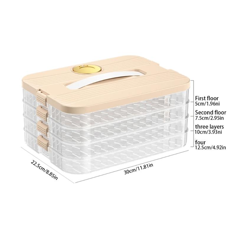 Stackable Dumpling Storage Box with Lid Food Preservation Crisper Container Case