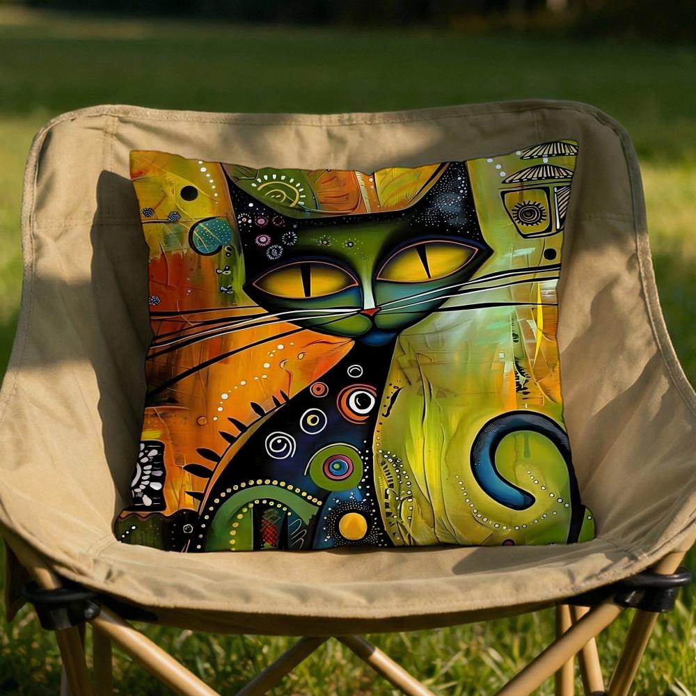 Classic Picasso Cat Oil Cushion Cover Soft Reversible Durable Pillow Cover MultiScene Use for Home Car Daily Comfort