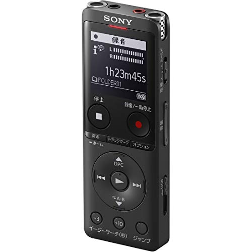 Sony IC Recorder USB 4GB Slim and Lightweight with S-Mic System, Up to 22 Hours of Continuous Use, Clear Voice Function, Black (ICD-UX570F B)