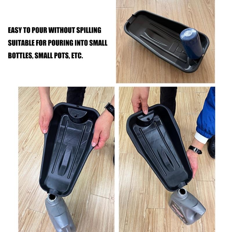 Large Capacity Waste Oil Drain Pan And Parts Washing Tray For Motorcycle Vehicle Maintenance With Anti Spill Design