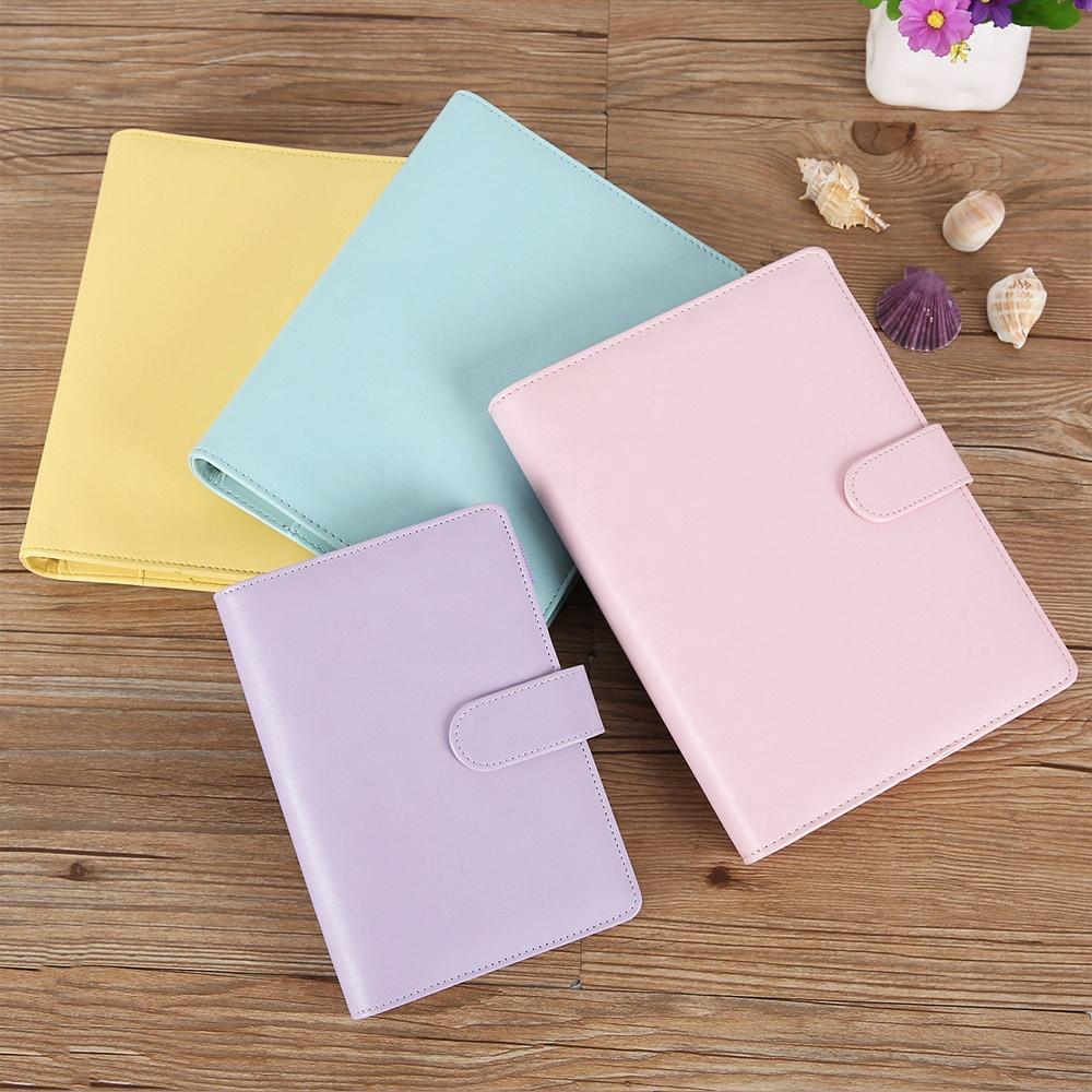 Colorful pink Blue Purple Yellow Ring Binder A5 Notebook Cover