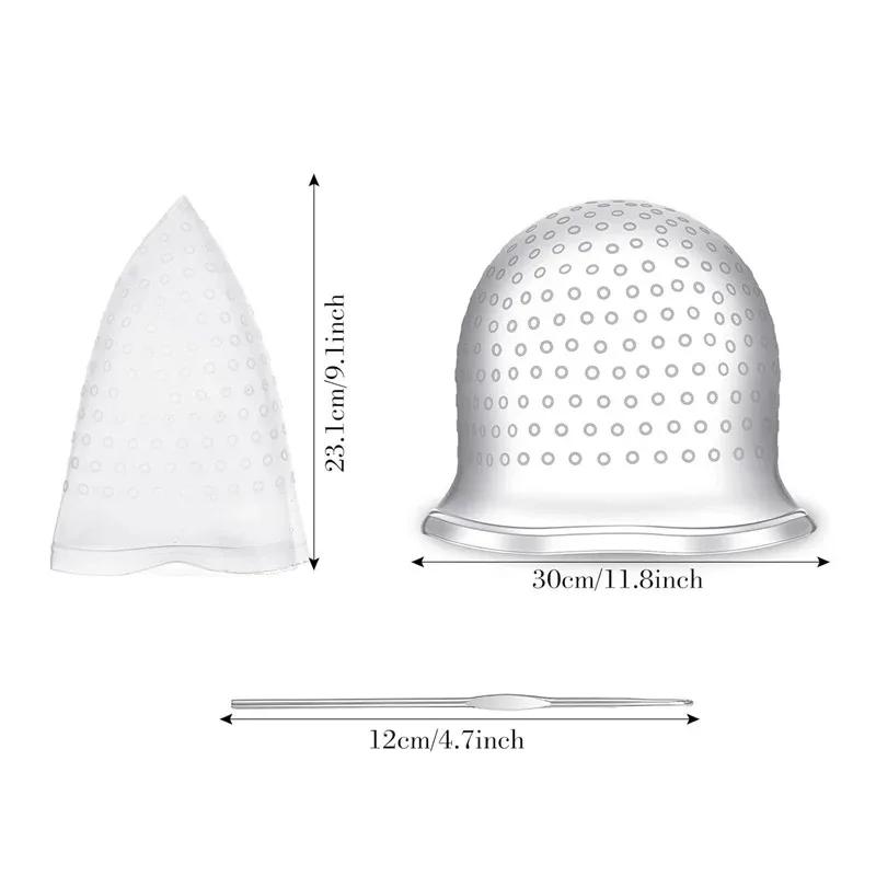 4pcs Hair Coloring Cap with Hook Reusable Hair Dyeing Gloves Highlighting Silicone Hat DIY Hair Beauty Styling Tools Kit