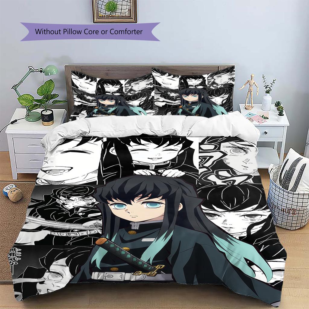 Demon Slayer Main Quest Bedding Set Duvet Cover Pillowcase No Filler, Soft Home Bedroom Decor, Perfect Gift for Fans.chl