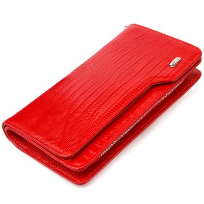 Women's Wallet Clutch Made of Genuine Leather CANPELLINI Wallet 21534 Red