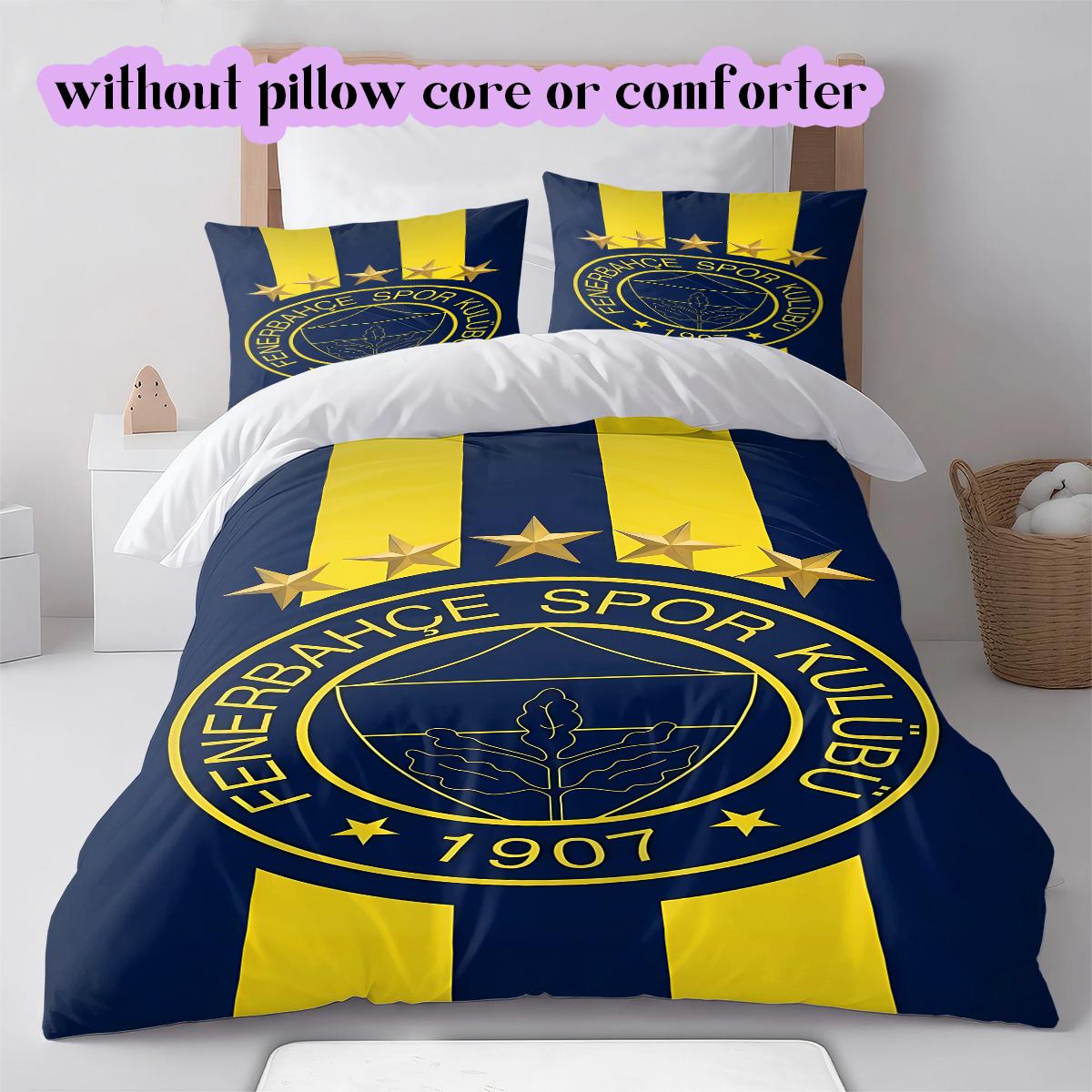 

soccer Fenerbahçe S.K Pattern Bedding Quilt Set Quilt Cover Pillowcase Home Decoration Birthday Gift (1 * duvet cover + 2 * pillowcase, without core) 135x200cm