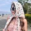 New Summer Cotton and Linen Scarf for Women Spring and Autumn Dots  Small Square Scarf Triangle Scarf Sun Protection Scarf Headscarf