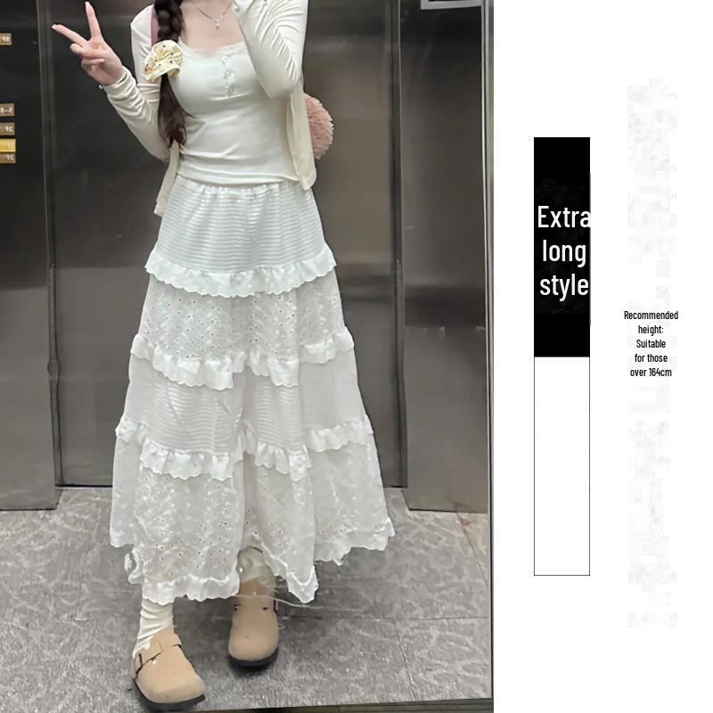 

Юбка-балет А-силуэта с высокой талией White Cake для женщин — элегантная пышная длинная юбка на весну, лето и осень 2025 года M