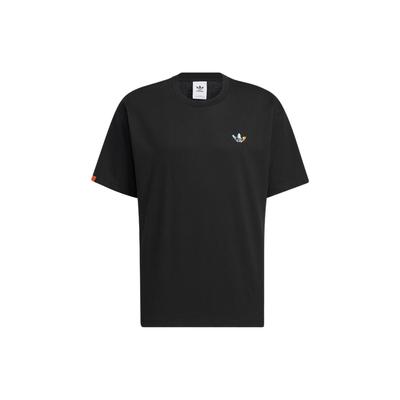 Adidas Originals Kleeblattmuster Druck Sport Kurzarm T-Shirt Unisex Oberteile Schwarz HR6455