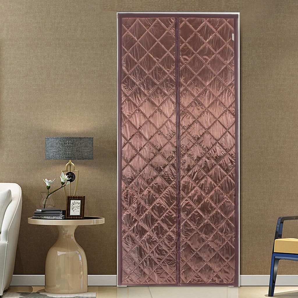 Magnetic Thermal Insulated Door Curtain Fits 38x82In Doors - 1x2.1m (39.37x82.68in) Center Opening, Waterproof & Noise Reducing