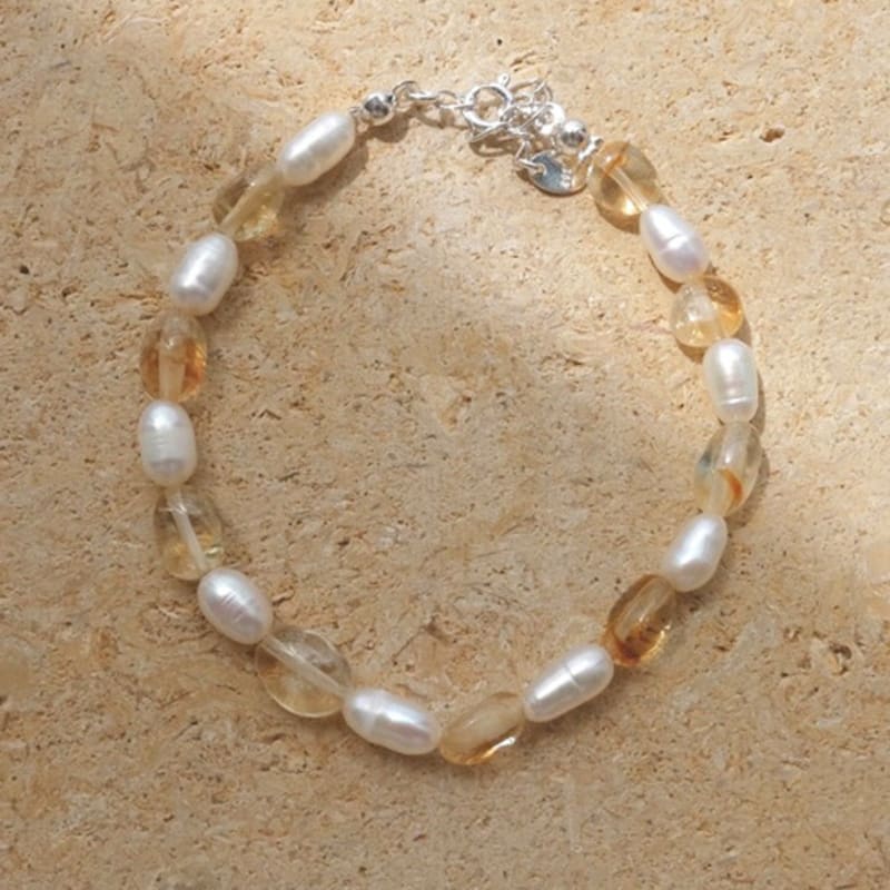 KIETIMOOR Citrine Pearl Bracelet Silver925