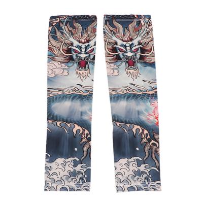 UV Solskydd Ärmar Is-Silke UPF50 Fukttransporterande Tatuering Mönster Armar Kylande Skydd