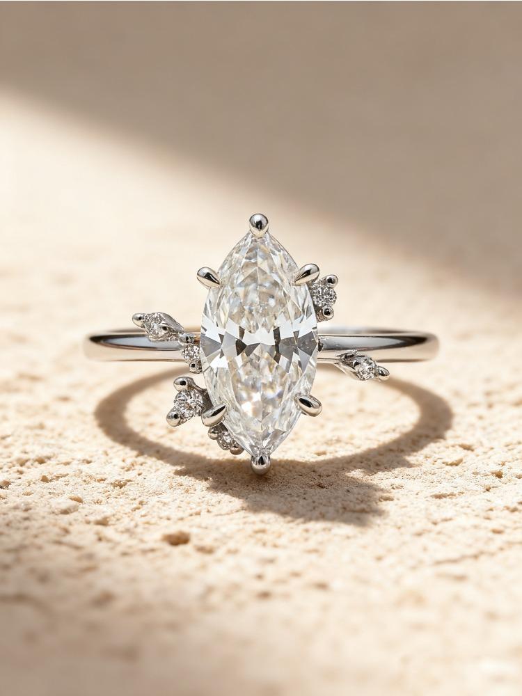 925 Sterling Silver Fashion Personalized Marquise Zircon Ring For Women Anniversary Engagement Luxury High Quality Jewelry