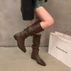 French Temperament But Knee Boots Women's British Style High Knight Boots Inner Height Increase Elastic Thin Boots