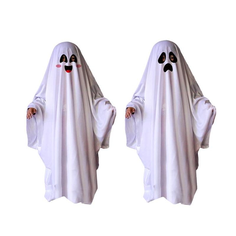 Halloween Kids Costume Ghost Cape For Boys And Girls Cosplay Dress-up White Spirit Costume