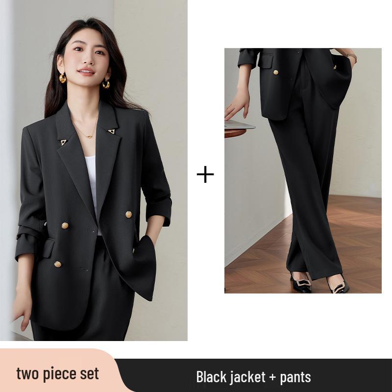 Women's High-End White Loose Silhouette Suit Set, 2025 Spring/Autumn Collection