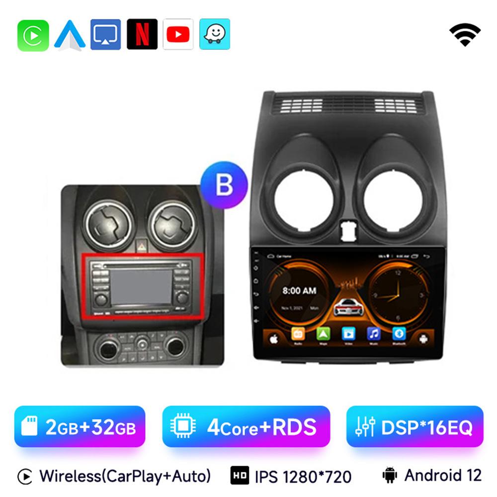 JIUYIN AI Voice 2 Din Android 13 Auto Radio For Nissan Qashqai J10 2006 - 2013 Carplay 4G Car Multimedia GPS 2din Autoradio