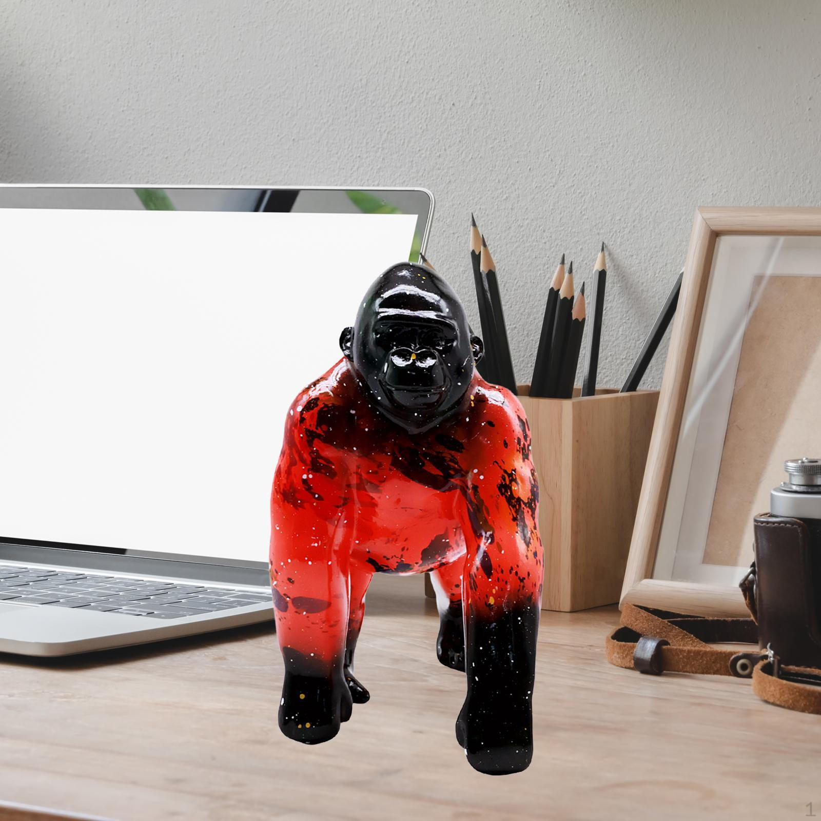 

Статуэтка Орангутанг Декоративные Статуэтки Животное Скульптура Настольное Украшение для Камин красный