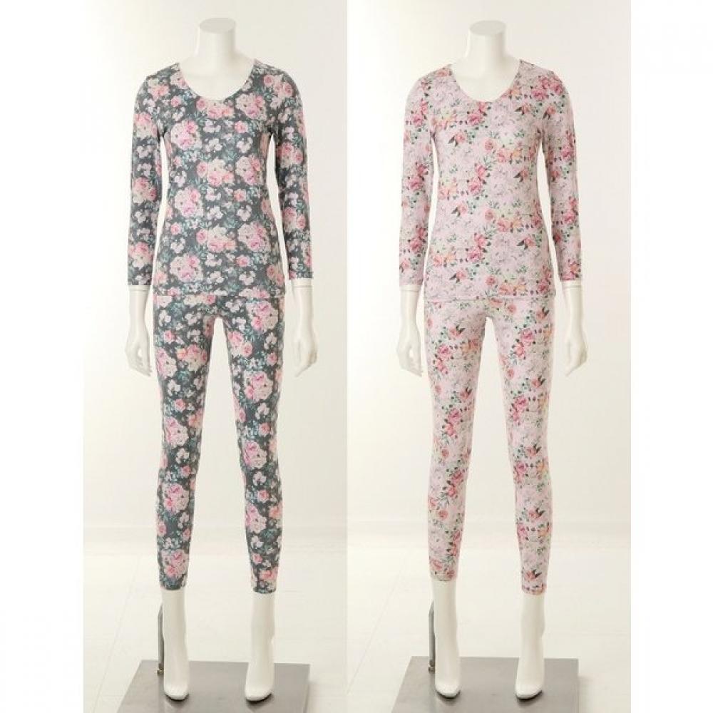 

VenuS 25aw Poly Span Fleece Floral 9th Length Women S Underwear Set[vlgq031S] pink (PK)/105