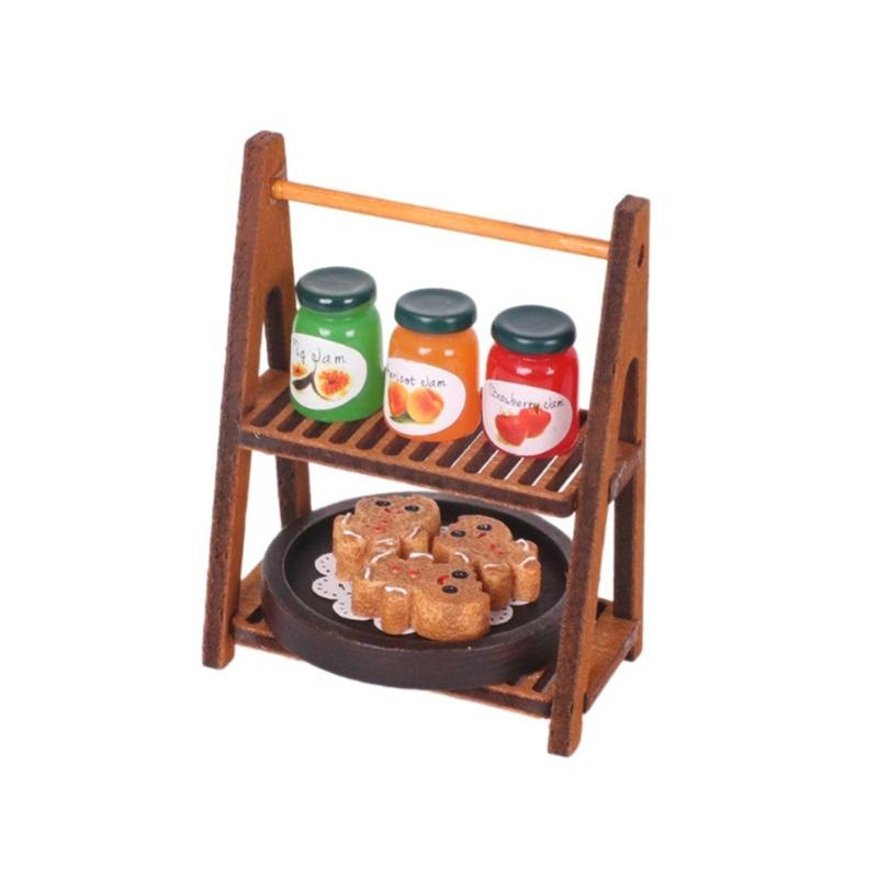 Realistic Dollhouses Candy Display Shelf Pastries Resin Structure Compatible With Miniature Furniture