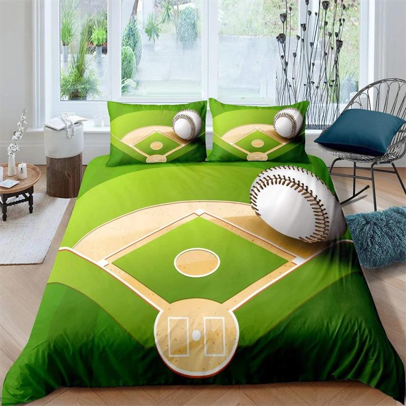 Sport Baseball Konge Dundyne Trekk 3D Ball Sengetøy Sett Gutter Tenåringer Konkurranse Dynetrekk 2/3 stk Polyester Dyne Trekk