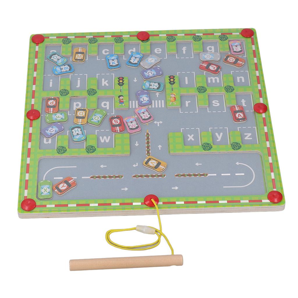 Wooden Letter Matching Game Interactive Fine Motions Development Educational Magnet Puzzle Game