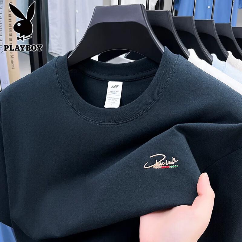 PLAYBOY Men s Pure Cotton Short Sleeve T-Shirt M