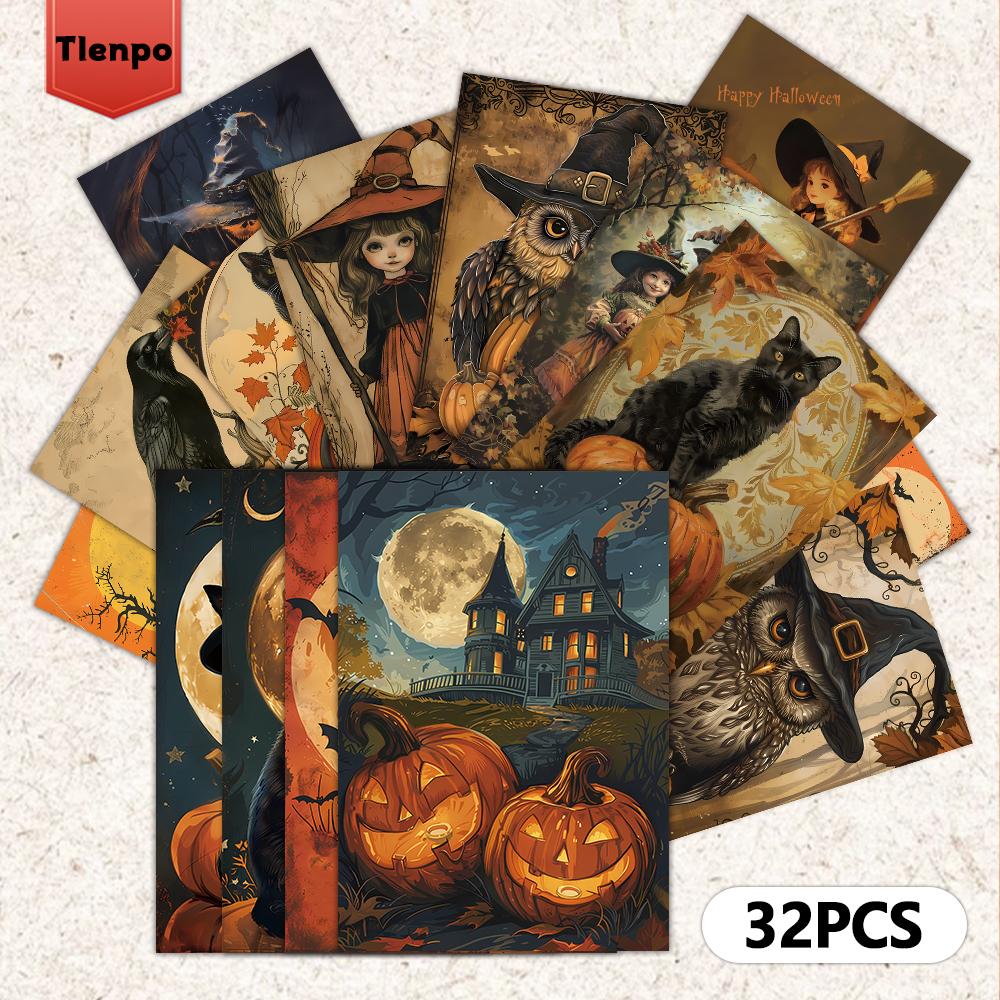 32pcs of Halloween Postcards 3.94x5.7 inches Christmas Cards, Message Cards, Vintage Postcards, Halloween Cards