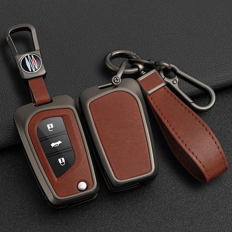 Folding Key Case for Toyota Reiz, Corolla, Levin, RAV4, and Highlander - Protective Cover & Buckle