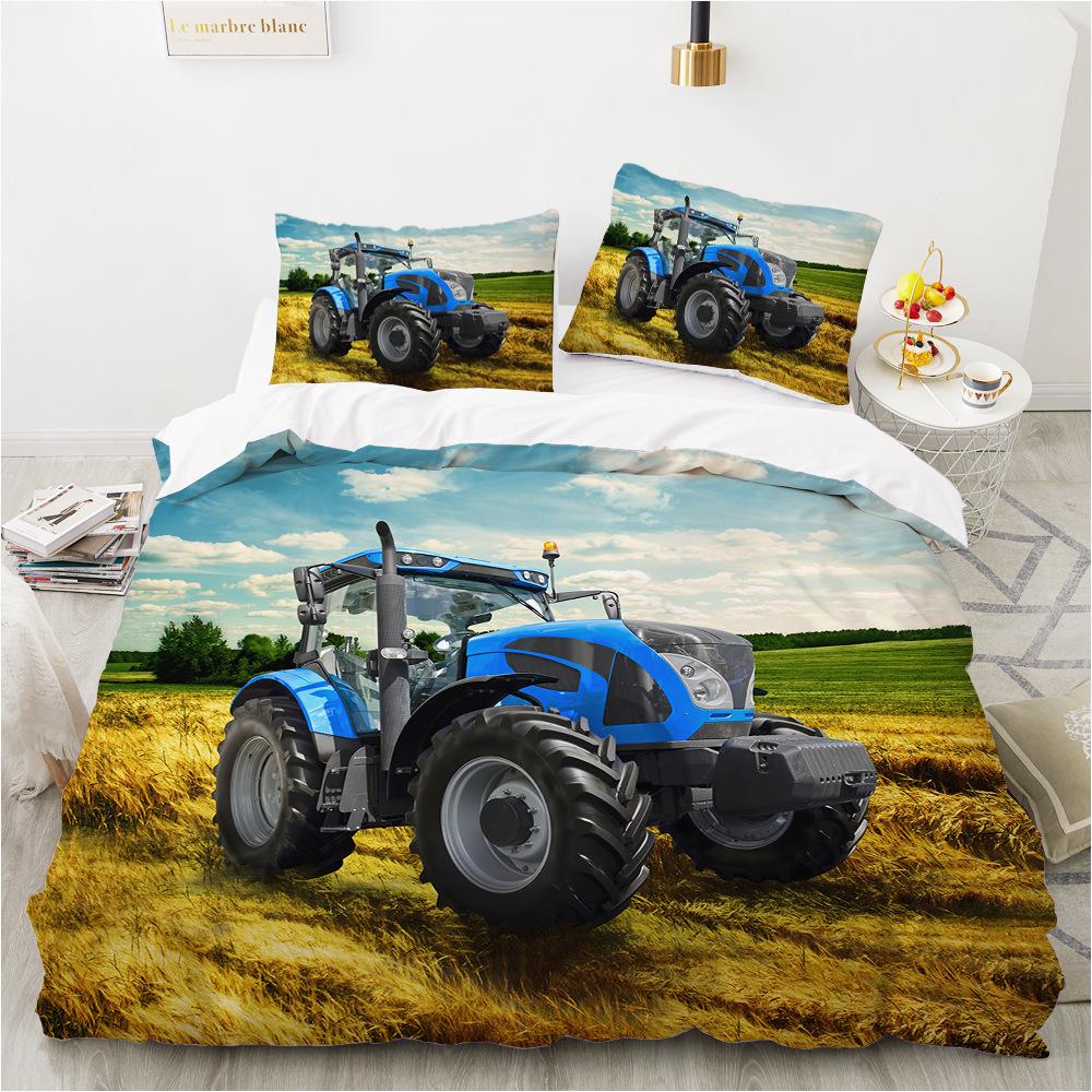 Agricultural Vehicle Bedding Set Off-road Vehicle Down Duvet Cover Pillowcase 2/3pc Single Double Bed Cover Gift Boys Men Farmer Blanket Cover