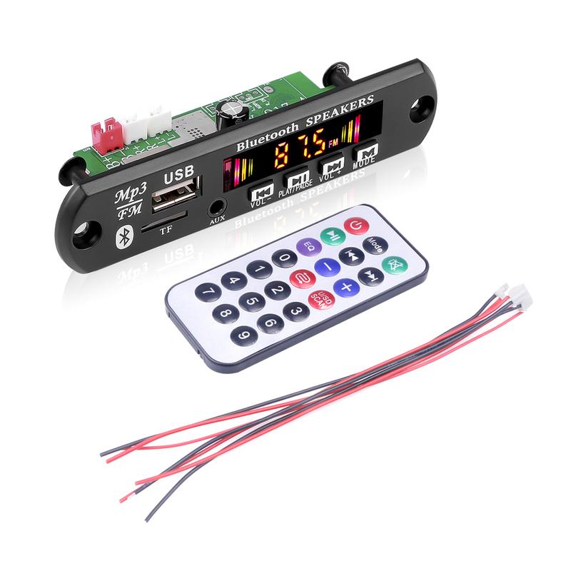 Bluetooth 5.0 12V 18V MP3 WMA Decoder Board Car Audio USB TF FM Radio Module Wireless MP3 Player with Remote Control Car kit