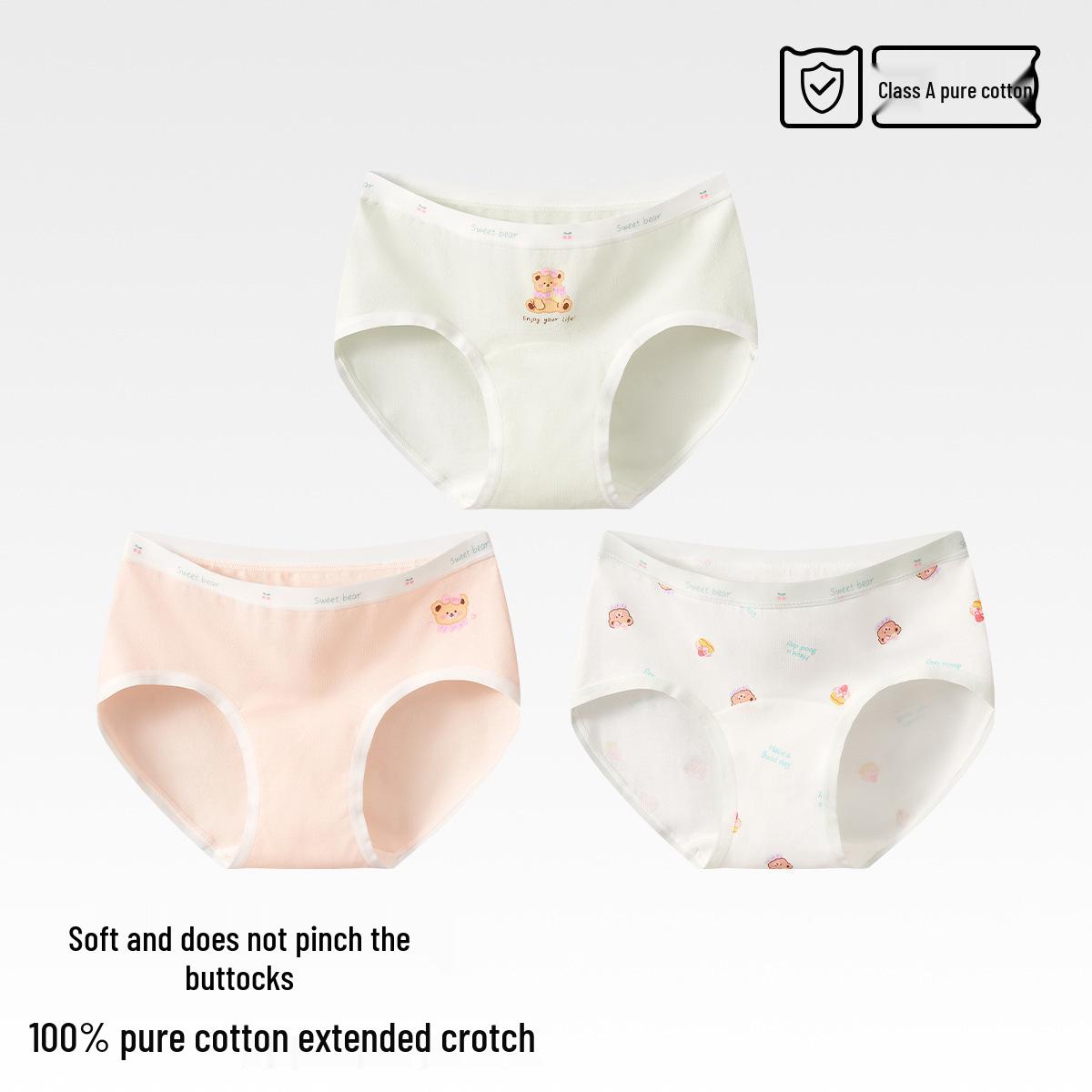 Девичьи хлопковые антибактериальные трусики - Без сдавливания, Полное покрытие для подростков M [Weight 25-30 kg]