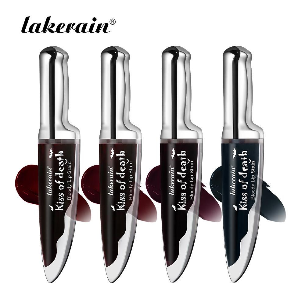 Tinta Labbra Bacio della Morte Gotico Sanguinario Opaco Lunga Durata Impermeabile Non Appiccicosa Colore Scuro nel Tempo Trucco da Vampiro